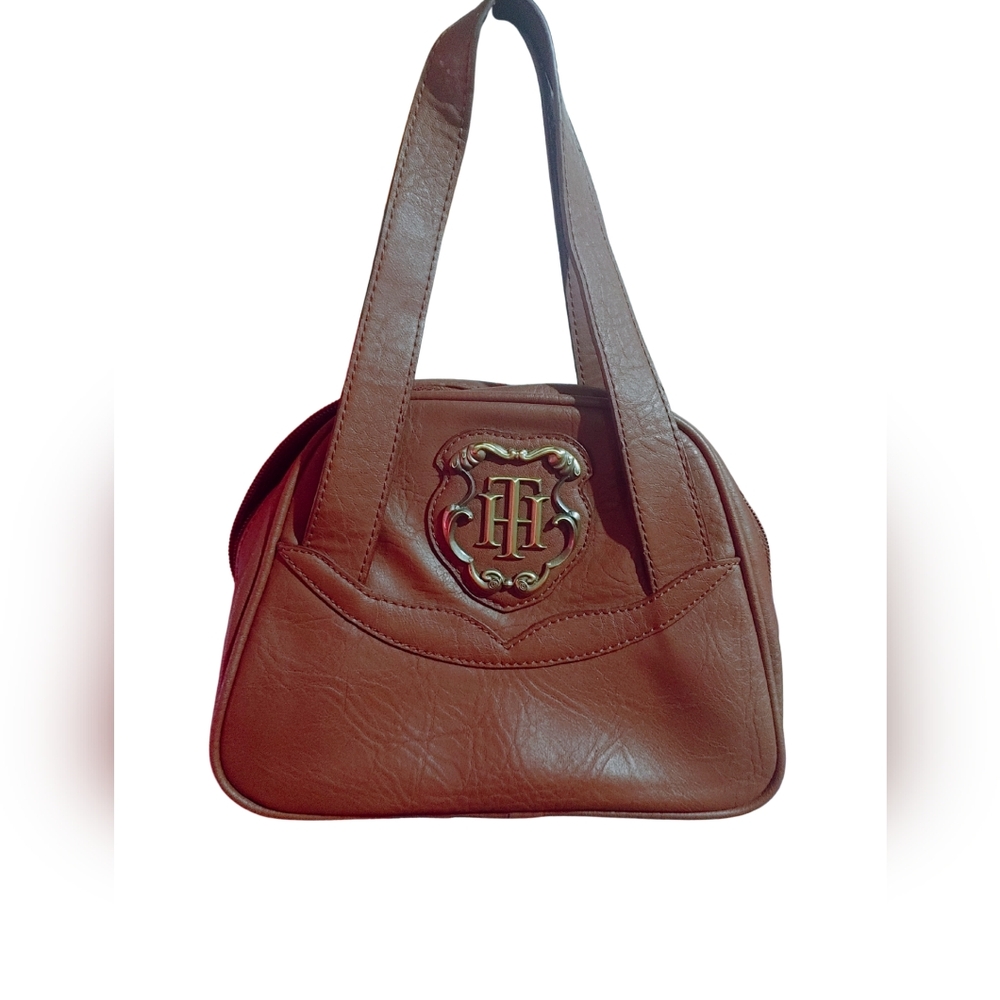 Tommy Hilfiger Brown Leather Shoulder Bag Y2K